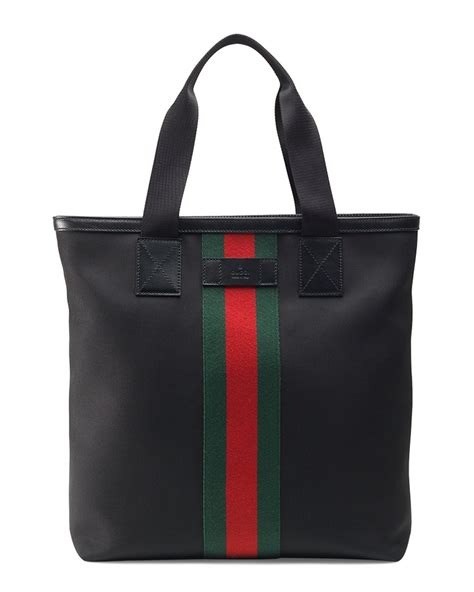 gucci tote bag black canvas|Gucci tote with zipper.